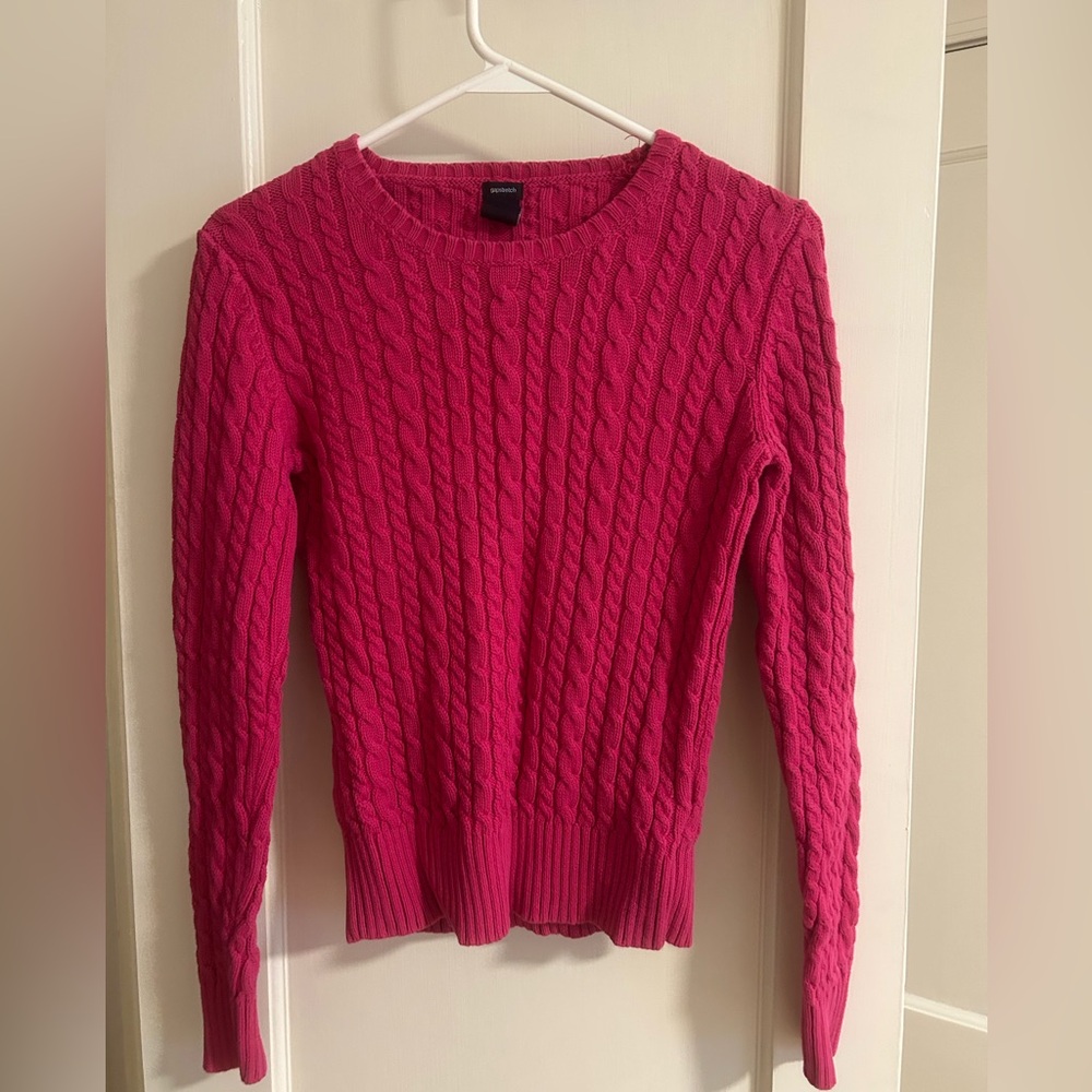 GAP Fuchsia Cable Knit Sweater